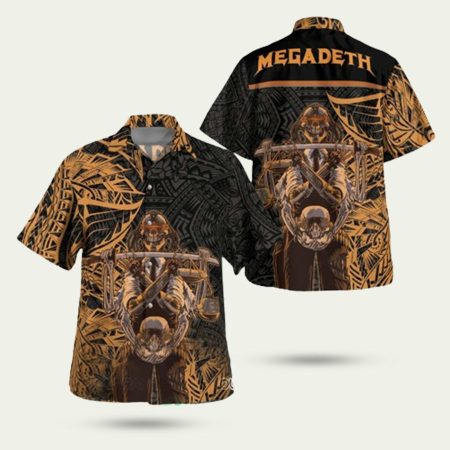 Megadeth Tribal Black Hawaiian Shirt
