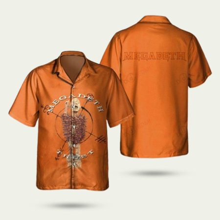 Megadeth Trust 1997 Orange Hawaiian Shirt