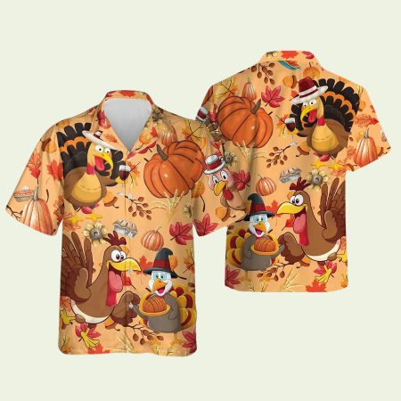 Mens Happy Thanksgiving Hawaiian Shirt