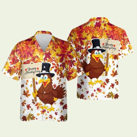 Mens Happy Thanksgiving Hawaiian Shirt