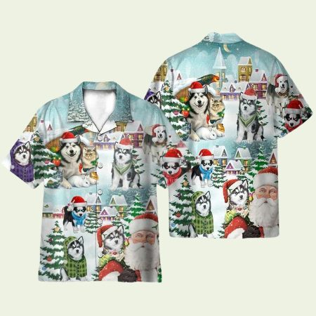 Merry Husky Christmas Hawaiian Shirt