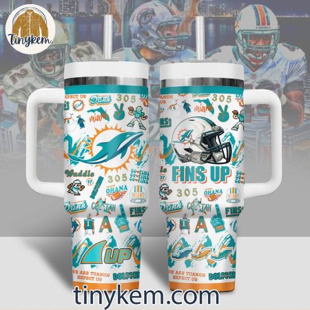 Miami Dolphins Miami Ohana Fins This Team Makes Me Drink  30oz or 40oz Stainless Steel Tumbler With Handle HG