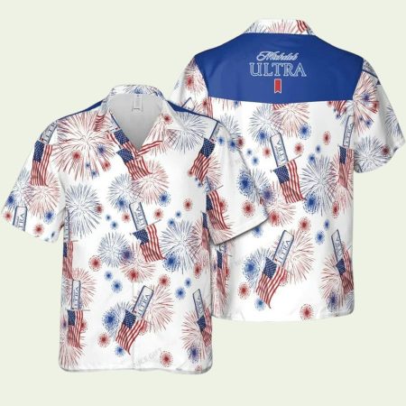Michelob Ultra Beer 4th of july Hawaiian Shirt