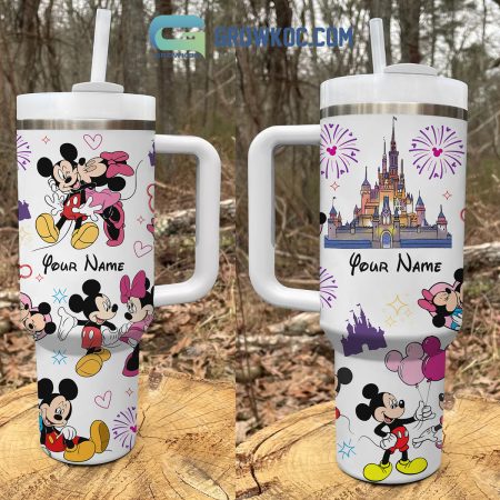 Mickey Minnie Disney Fan Personalized 30oz or 40oz Stainless Tumbler With Handle NVA