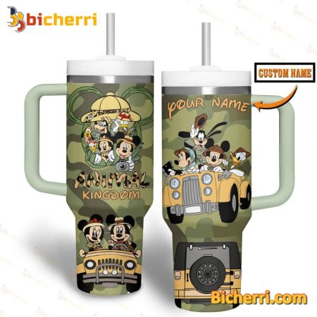 Mickey Mouse Animal Kingdom Custom Name 30oz or 40oz Stainless Tumbler With Handle NVA