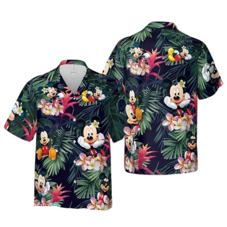 Mickey Mouse Floral Hawaiian Shirt