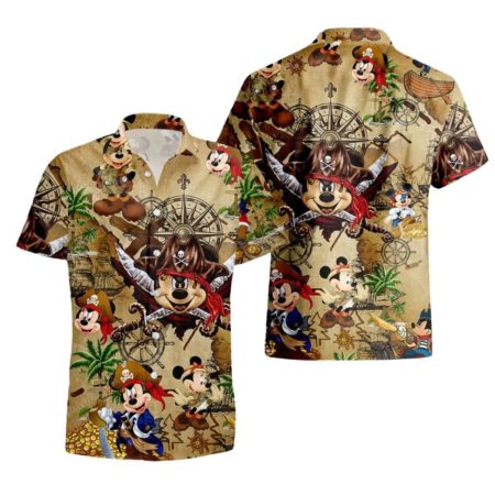 Mickey Mouse Walt Disney Pirates King Hawaiian Shirt