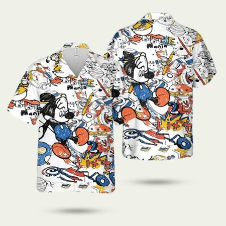 Mickey Mouse Cartoon Pattern Drawing Hawaiian Shirt