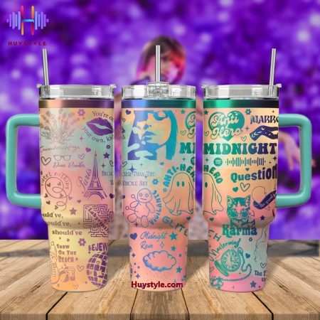 Midnight Album TS Swifties Quencher 30oz or 40oz Stainless Steel Tumbler With Handle NVA