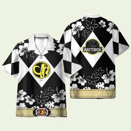 Mighty Morphin Power Ranger Black Cosplay Costume Hawaiian Shirt