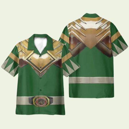 Mighty Morphin Power Rangers Movie Green Ranger Cosplay Hawaiian Shirt