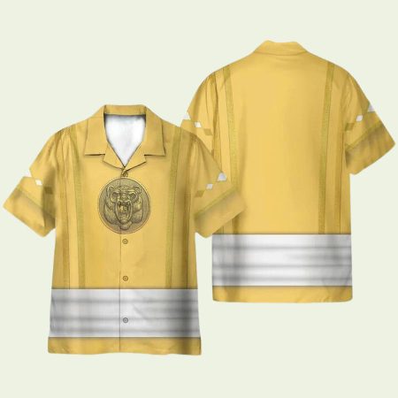 Mighty Morphin Power Rangers Movie Ninja Yellow Bear Cosplay Hawaiian Shirt