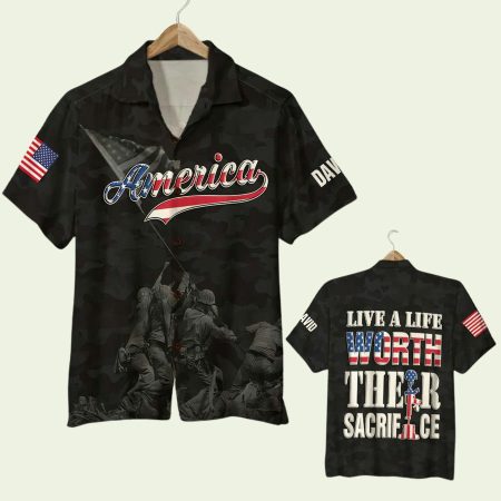 Military Live A Life Worth Their Sacrifice Hawaiian Shirt