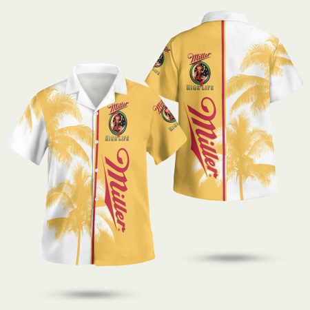 Miller High Life Palm Tree Hawaiian Shirt