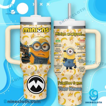 Minions Analyzed Tulaliloo Ti Amo Personalized 40oz Tumbler With Handle HG