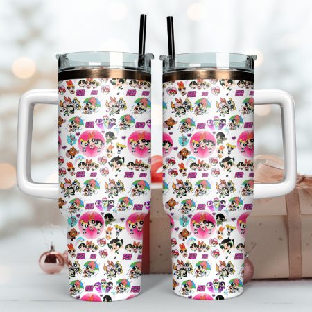 The Powerpuff Girls TV Series  Custom Quencher 30oz or 40oz Stainless Steel Tumbler With Handle HG