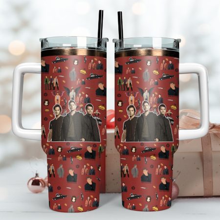 Supernatural TV Series  Custom Quencher 30oz or 40oz Stainless Steel Tumbler With Handle HG