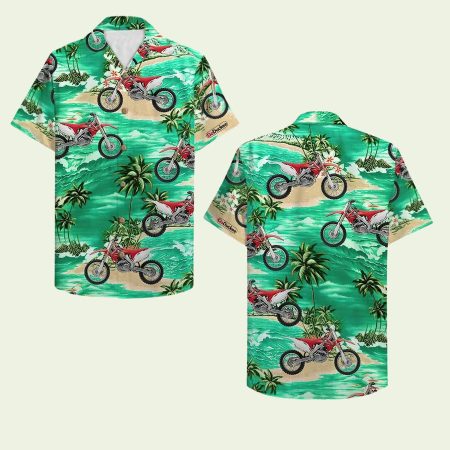 Motocross Coconut Tree Pattern Hawaiian Shirt