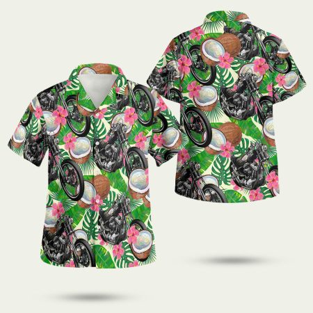 Motorbike tropical coconut Hawaiian Shirt