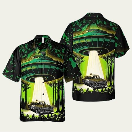 Alien Ship Spaceship Ufo Hawaiian Shirt