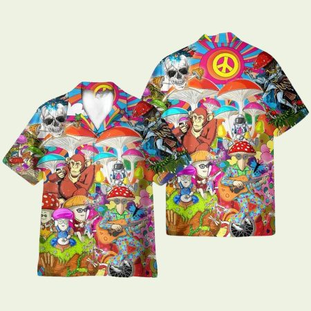 Mushroom Hippie Funny Hawaiian Shirt