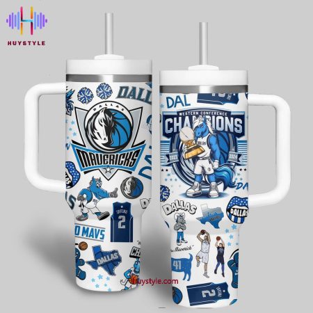 Dallas Mvericks Western Quencher 30oz or 40oz Stainless Steel Tumbler With Handle NVA