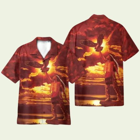 Native American Style Love Peace Hawaiian Shirt