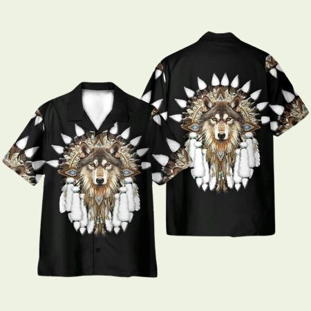 Native American Wolf Hawaiian Shirt
