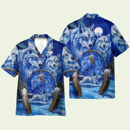 Native American Wolf Hawaiian Shirt