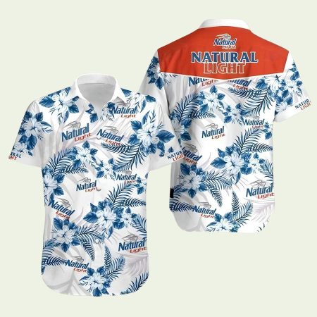 Natural Light Hibiscus Flower Hawaiian Shirt