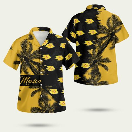 New Mexico Proud Coconut Yellow Pattern Hawaiian Shirt