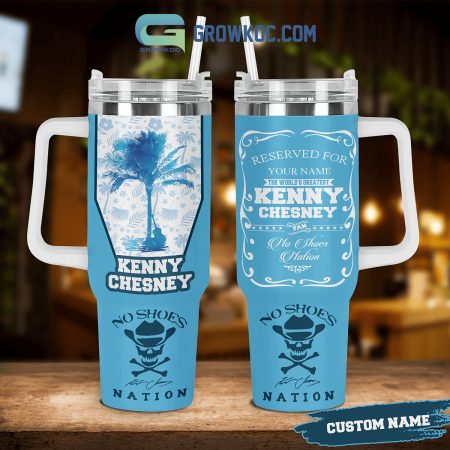 No Shoes Nation Kenny Chesney Personalized 30oz or 40oz Stainless Tumbler With Handle NVA