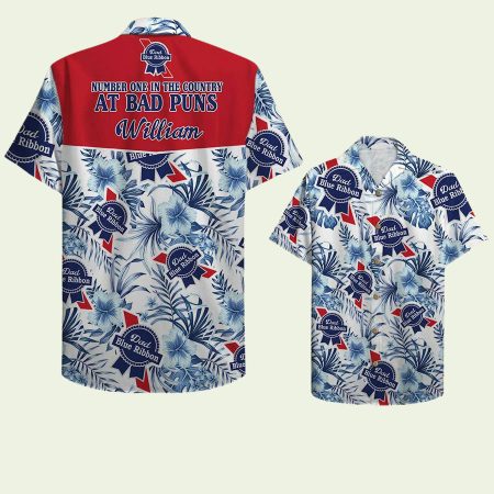 Number One In The Country At Bad Puns Hawaiian Shirt
