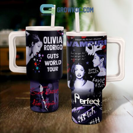 Olivia Rodrigo Guts World Tour Vampire 30oz or 40oz Stainless Tumbler With Handle NVA