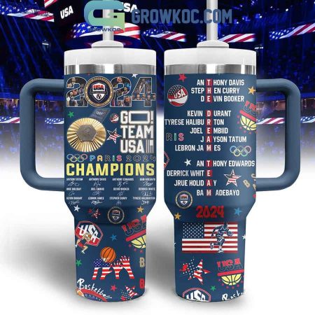 Olympics 2024 Go Team USA Men’s Basketball Champions 30oz or 40oz Stainless Tumbler With Handle NVA