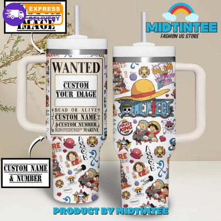 [ DISCOUNTED] Custom Your Image One Piece Wanted Monkey D. Luffy  Gift for her, him, Birthday Xmas Halloween Gift 30oz or 40oz Tumbler HG