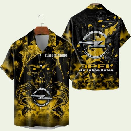 Opel Grim Reaper Skull Hawaiian Shirt