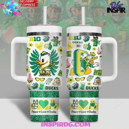 Oregon Ducks Peace & Love  30oz 40 oz Tumbler With Handle HG Cup