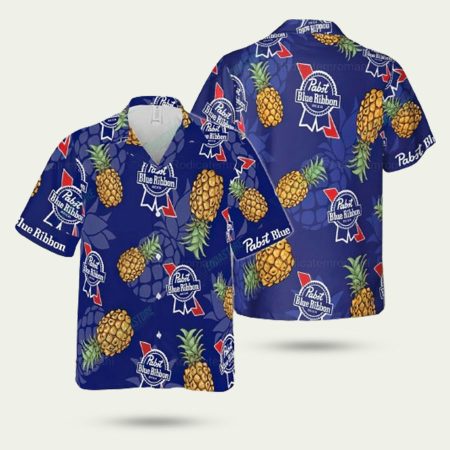 Pabst blue pineapple hawaiian shirt