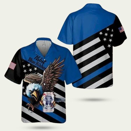 Pabst blue ribbon eagle summer hawaiian shirt