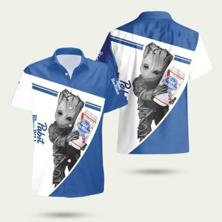 Pabst blue ribbon lover groot hug hawaiian shirt
