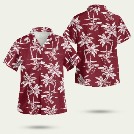 Palm Tree Canoe Red Hawaiian Shirt