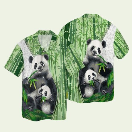 Panda And Bamboo Trees Pattern Hawaiian Shirt
