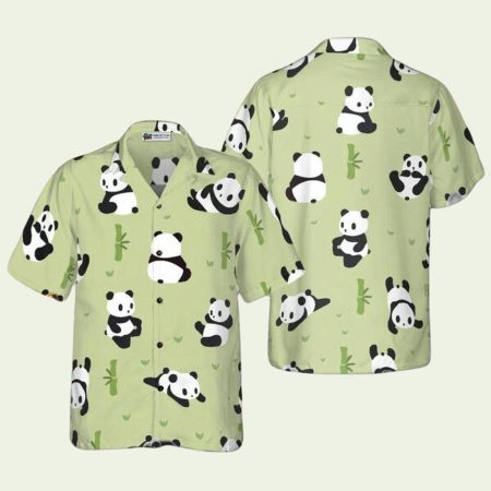 Panda Leaf Palm Leaves Pattern Hawaiian Shirt