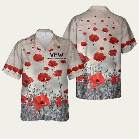 Paratrooper Poppy Field Memorial Hawaiian Shirt