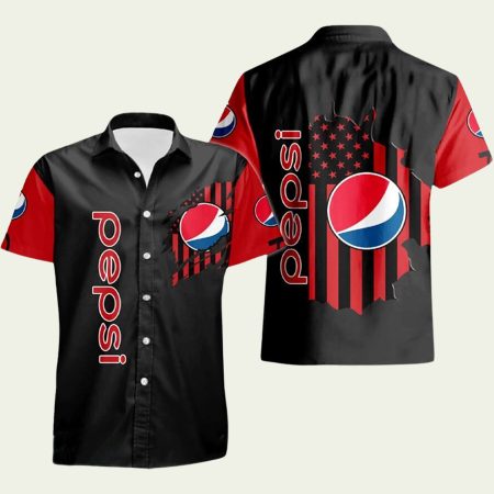 Pepsi Logo US Flag Retro Hawaiian Shirt