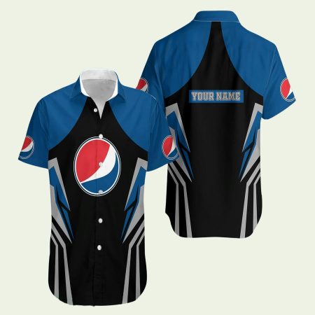 Personalized Pepsi Logo Black White And Blue Summer Hawaiian Shirt