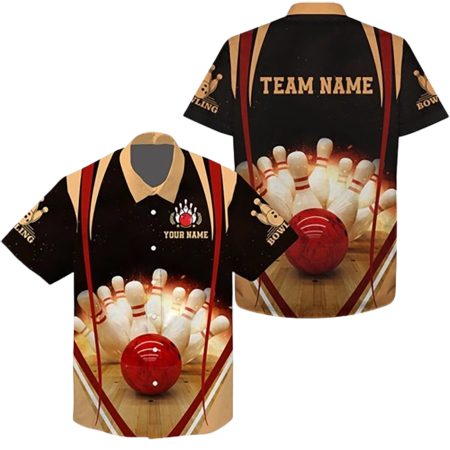 Personalized Black Vintage Bowling Hawaiian Shirt
