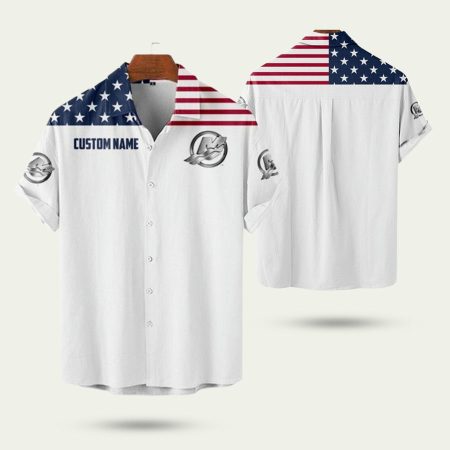 Mercury Marine Us Flag Hawaiian Shirt