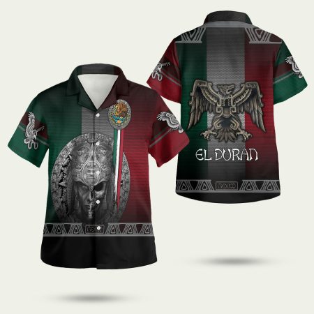 Personalized Mexico Aztec Warrior Day Of The Dead Hawaiian Shirt Shirt